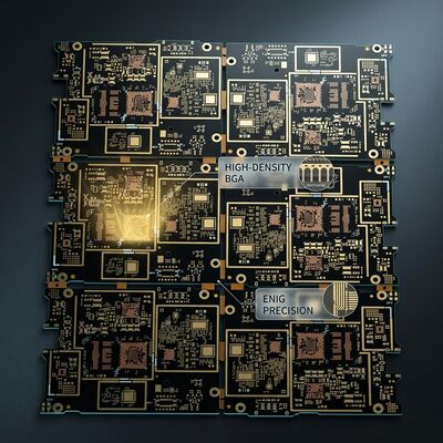 6 Layer Any Layer HDI PCB 0.1mm Laser Microvia ENIG Black Solder Mask Board